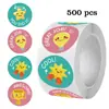 500 Piezas Pegatinas de Recompensa y Ánimo de Dibujos Animados para Estudiantes de Amazon, Pegatinas en Rollo para Sellar, Pegatinas de Puntos Decorativas Transfronterizas