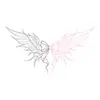 Pegatinas de tatuaje temporales que cambian de color transfronterizas con alas y moños, estilo ins inspirado en la dopamina, personalizadas para abdomen y pecho, estilo nicho y lindo