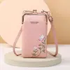 Porta-moedas Feminino Portátil Multiuso Transfronteiriço Pode Ser Usado no Ombro e na Transversal Bolsa para Celular com Grande Capacidade e Múltiplos Compartimentos Porta-Cartões