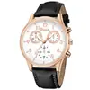 Personalidad creativa negocios ocio tres ojos falsos correa de PU reloj de cuarzo reloj de estudiante esfera exquisita luminoso
