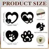 Conjunto de quatro peças de pingentes decorativos de pata de cachorro em madeira, placas de madeira com pegada de pata para quarto de cachorro de estimação, placas de madeira para animais de estimação