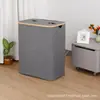 Papelera de Reciclaje Doble de 140L con 2 Bolsas Interiores Extraíbles y Tapa, Caja de Almacenamiento para Residuos de Cocina y Botellas, a Prueba de Polvo y Humedad