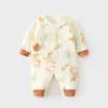 Mameluco Acolchado para Recién Nacido Bebé Delgado de Algodón Mono Sin Costuras Otoño e Invierno Puro Algodón Ropa Estilo Monje para Recién Nacidos Traje para Gatear Ropa para Bebé