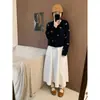 Suéter jacquard com padrão de coração estilo coreano para mulheres, jaqueta cardigã de outono com zíper duplo e gola redonda, modelagem solta