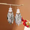 Pendientes de Pavo Real para Minorías Étnicas, Regalos Retro de Plata Miao Estilo Étnico, Accesorios de Pendientes Vintage de Imitación Plata