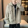 Chaqueta casual para hombre, nuevo estilo primavera/otoño, unisex, elegante y sofisticada, corte holgado, con capucha, inspirada en la ropa de trabajo, prenda de abrigo de moda