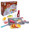 Madeira Simulação Churrasco Churrasco Sanduíche Hambúrguer Salada Casa de Brincar Infantil Cozinha Cheesy Brinquedo