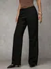 Pantalones de Pierna Ancha para Mujer de Cintura Alta Estilo Europeo y Americano Transfronterizos, Pantalones Largos Casuales Adelgazantes, Pantalones de Traje para Amazon