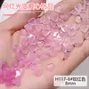 Joyería para uñas de corazón de melocotón pequeña transparente como el hielo que cambia de color, luz roja que cambia de color, accesorios de decoración de uñas al por mayor