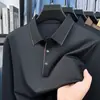 Camisa Polo de Manga Larga para Hombre de Otoño Nueva, de Alta Calidad, Transfronteriza, Casual, Versátil, Color Sólido, Camiseta de Negocios con Cuello