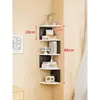 Estante de Pared Esquina de Pared de Dormitorio Pared Divisoria de Almacenamiento Esquina de Pared Estantería de Pared Montada en Pared Armario de Almacenamiento Triangular para Esquina del Hogar