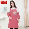 Ropa de Trabajo linda para Vendedor de Guardería de Cocina Manga Larga a Prueba de Aceite Algodón para el Hogar Antiretroceso Mono Estilo Coreano Moda Delantal