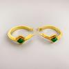 Brincos de latão com banho de ouro 18K novos, estilo personalidade moda, para mulheres, com incrustação de malaquita, brincos simples, atacado