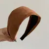 Diadema de Gamuza de Ala Ancha para Otoño e Invierno, Diadema de Ala Ancha de Color Café de Punta Alta, Pasador, Accesorios para el Cabello de Alta Gama, Tocado