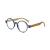Nuevas Gafas de Lectura Retro Zoom Inteligente Estilo Hong Kong Gafas Redondas de Lectura Gafas de Lectura de Bambú Artesanal Patas de Resorte