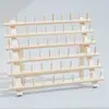 Estante de alambre de madera de 60 ejes DIY estante de alambre de madera maciza estante de almacenamiento plegable simple estante de alambre para carretes de hilo de coser