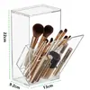 Caja de Almacenamiento para Brochas de Maquillaje, Almacenamiento para Lápices de Cejas, Tapa Abatible a Prueba de Polvo, Caja de Almacenamiento Acrílica Simple para Mesa de Tocador de Escritorio de Amazon