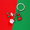Bonito resina santa boneco de neve chaveiro árvore de natal decoração pingente de natal pequeno presente