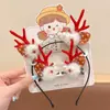 Diadema Luminosa Navideña de Dibujos Animados Pinzas para el Cabello Diadema Dulce Linda de Astas Ambiente Pinzas de Felpa para el Cabello para Niños
