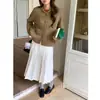 3ª Mañana Otoño Nueva Colección: Falda plisada estilo preppy de cintura alta, adelgazante, línea A, ZY4504