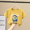 Camiseta de Manga Corta 100% Algodón Puro para Niños 2026 Nueva Ropa de Verano para Niños Top de Media Manga Camiseta Básica para Niños Mayores