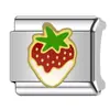 Pulseira Módulo Cereja Italiana Popular de Aço Titânio Transfronteiriça Fruta Aço Inoxidável Joia de Morango Feita à Mão Pulseira Criativa