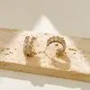Pendientes de Tachuela de Alto Gama en Forma de C Moda para el Trabajo Versátiles Diseño de Nicho Adornos para las Orejas con Borde de Encaje Exquisito