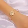 Pulseira Aberta Floral Mais Vendida Transfronteiriça, Pulseira Geométrica de Luxo Leve de Nicho de Alta Qualidade, Pulseira de Braço da Moda, Pulseira de Prata