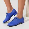 Zapatos Británicos Simples Nuevos con Cordones para Mujer Tacón Cuadrado Tacón Bajo Zapatos AliExpress Amazon 40-43 Talla Grande Zapatos de Comercio Exterior