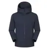 Jaqueta soft shell leve, sem rugas, cor sólida, para outono, com logo personalizado para lazer ao ar livre e vestuário de trabalho para escritório com texto impresso