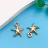 Mistura 16K banho de ouro animal marinho estrela-do-mar tartaruga cavalo-marinho sereia molusco pulseira DIY joia pingente
