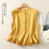 [Personalizado] Estilo Casual de Verano Chic Dobladillo con Volante Encaje Camisa Chaleco sin Mangas para Mujer Delgado Retro