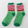 Calcetines Gruesos de Coral para Otoño e Invierno, Calcetines Tibios de Medio Forro Polar, Calcetines de Rizo, Calcetines de Dibujos Animados para Dormir en Casa, Calcetines Gruesos de Navidad