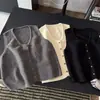26 Nuevo Chaleco de Punto sin Mangas con Cuello en V de Moda Estilo Coreano para Mujer, Top Versátil Holgado Adelgazante, Chaleco Suave y Versátil