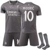 2425 Gris No. 9 Jersey Deportivo de Mbappé No. 5 Bellingham La Liga Real Madrid Segundo Uniforme de Fútbol de Visitante