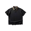 Roupa Masculina Beijie 2026 Verão Nova Camisa Polo Color Block com Lapela Masculina Tendência Patchwork Casual Manga Curta Camiseta Tee