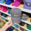 Gorra de béisbol cepillada con bordado de líneas para mujer, otoño e invierno, nueva gorra con visera de estilo coreano, informal, a juego, para las cuatro estaciones.