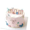 Decoração de Bolo Dia das Mães Fada Mãe Feliz Feriado Estampa Borboleta Mãe Flor Mesa de Sobremesa Topper de Confeitaria
