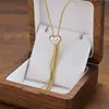 Comercio Exterior de Amazon Venta Caliente Collar de Acero de Titanio Temperamento Femenino Circonita Microincrustada Personalidad Cadena para Clavícula de Alto Sentido Colección Joyería