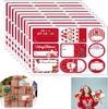 Paquete de 10 hojas de pegatinas adhesivas para decoración navideña, regalo, etiquetas adhesivas