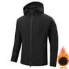 Jaqueta Softshell Customizada para Casal, Fabricante Direto Transfronteiriço, à Prova de Vento, Impermeável, Forrada com Lã, Jaqueta Quente para Trabalho ao Ar Livre para Homens