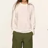 Camiseta Básica Feminina de Manga Longa com Gola Redonda Top Soltinho Estilo Casual Versátil Emagrecedor Roupa para o Trabalho Camada Base de Manga Longa