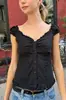Al por mayor transfronterizo europeo y americano nuevo estilo americano dulce y fresco estilo BM cuello en V fruncido manga corta encaje exquisito sexy cárdigan camiseta B