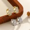 Pendientes de Cobre con Incrustaciones de Circonita en Forma de C Transfronterizos, Diseño de Estilo de Nicho de Lujo Ligero de Moda, Pendientes Nuevos Versátiles