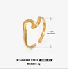 Onda da Moda Europeia e Americana Anel de Aço Inoxidável Abertura Estiloso Simples Estilo Ins Banho de Ouro 18K Aço Titânio Joia para Mão Atacado