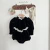 Roupas de Outono e Inverno para Meninas, Macacões Espessos para Bebês, Roupas Infantis Estilo Coreano, Roupas de Engatinhar, Macacão de Bebê com Renda e Forro de Fleece