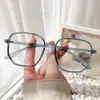 2024 Nuevo Marco de Gafas Retro de Celebridad de Internet Marco de Uña de Arroz Xiaohongshu Marco Cuadrado de Moda Espejo Plano Anti-Luz Azul