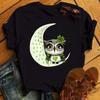 Plus size feminino independente estação coruja plus size feminino casual plus size feminino fofo camisa de manga curta feminino verão