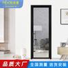 Puerta de Vidrio con Marco Delgado para Uso Doméstico, Puerta Divisoria para Baño/Inodoro, Puerta Interior de Cocina de Aleación de Aluminio, Puerta Batiente Insonorizada, Puerta Individual