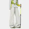 Pantalones Funcionales de Paracaidista para Exteriores con Costuras de Color Contrastante, Tejido Transpirable de Secado Rápido, Pantalones Largos Holgados de Pierna Ancha Estilo Montaña para Hombre